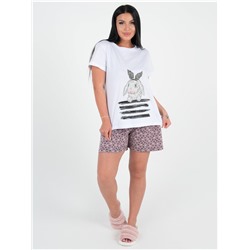 Пижама "Зая" розовый с шортами