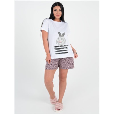 Пижама "Зая" розовый с шортами