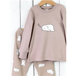Пижама детская Baby Boom КД410/2-И Мишки белые на бежевом