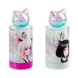 Точилка пластиковая MESHU "Neko", 1 отверстие, ассорти