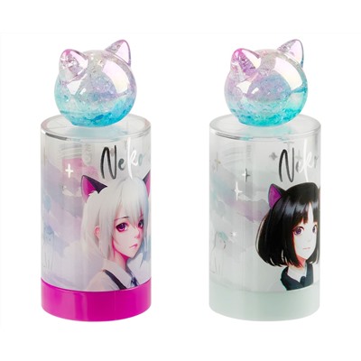 Точилка пластиковая MESHU "Neko", 1 отверстие, ассорти