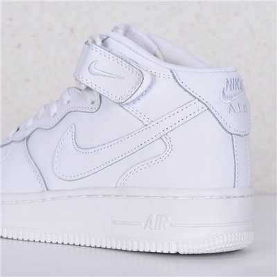 Кроссовки Nike Air Force 1 Mid 07 White Leather арт 5001-1
