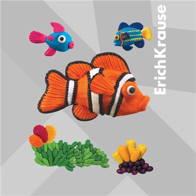 Пластилин 12 цветов, 216 г, ErichKrause "Jolly Friends", со стеком, в картонной упаковке