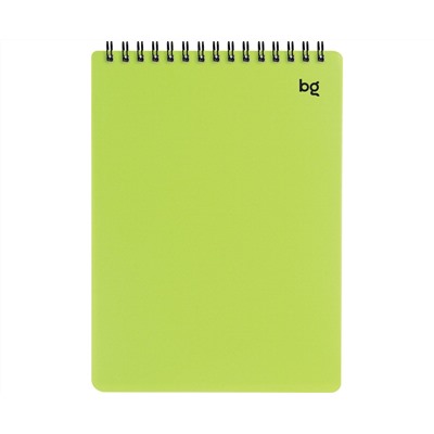 Блокнот А5 60л. на гребне BG "Neon", салатовая пластиковая обложка, тиснение фольгой