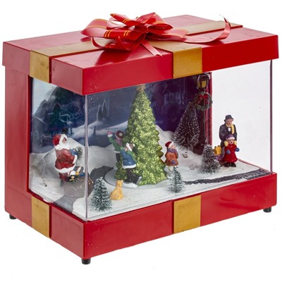 GAEM Фигурка декоративная "Рождество" (4 мелодии, подсвет, движ, 3xAA н/п, +USB), L21,5 W14 H19,5 см