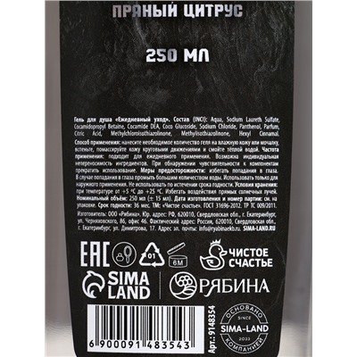 Подарочный набор «23 Февраля»: гель для душа 200 мл и мочалка для тела, HARD LINE