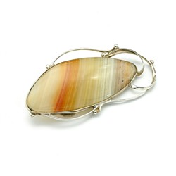 Брошь с агатом переливт 58*30мм