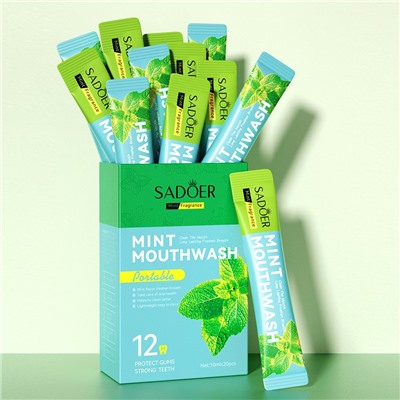 Ополаскиватели для полости рта со вкусом МЯТЫ Sadoer, Набор 20 шт. по 10 мл.
