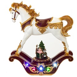 Фигурка декоративная "Лошадка-качалка", (подсвет, муз,  3хАА, н/п), L32 W11 H37 см