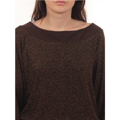 9801 BROWN Платье женское (90% полиэстер, 10% эластан)