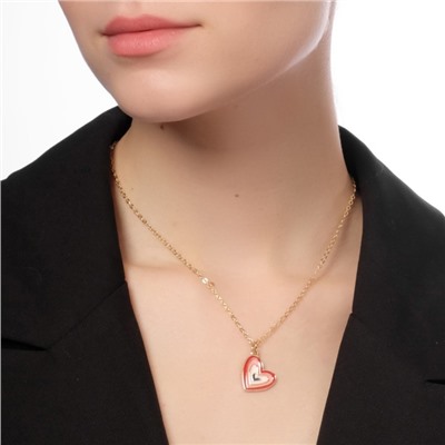 Кулон на цепочке «Сердце», иллюзия, цветной в золоте, 47 см
