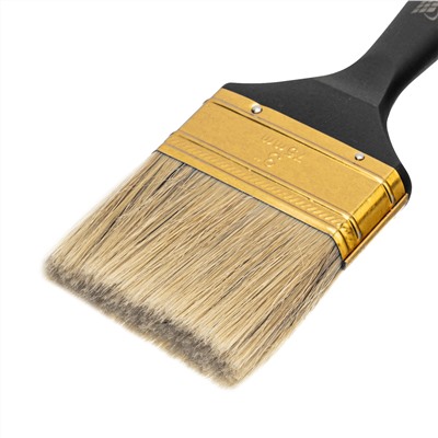 Кисть плоская "Профи" 3", натуральная щетина, пластмассовая ручка MTX