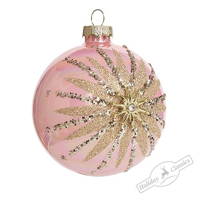 Шар "Король-Солнце" розовый (стекло) 8 см