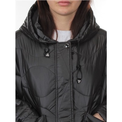 23-022 BLACK Куртка оверсайз демисезонная женская (синтепон 100 гр.)