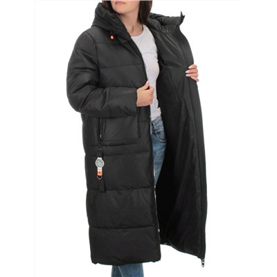 H-2209 BLACK Пальто зимнее женское (200 гр .холлофайбер)