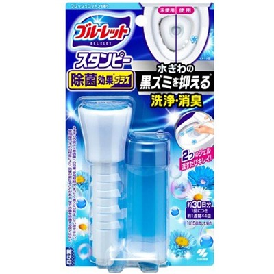 Дезодорирующий очиститель-цветок для туалетов с ароматом свежего хлопка Bluelet Stampy Fresh Cotton, KOBAYASHI 28 г