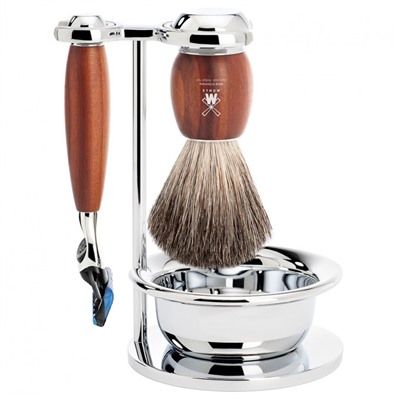 Muhle VIVO 4-tlg. Rasierset  Gillette Fusion Griffe Pflaumenholz  ВИВО 4 шт. Набор для бритья Gillette Fusion с ручками из сливового дерева