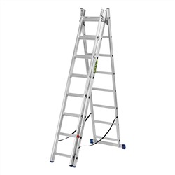 Лестница, 3 х 8 ступеней, алюминиевая, трехсекционная, Сибртех