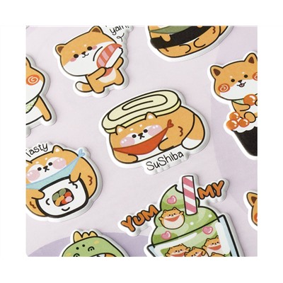 Наклейки объемные MESHU "Shiba Inu,", 10*23см, пакет европодвес