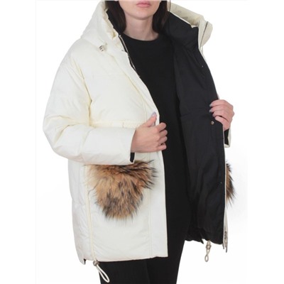 8809 MILK WHITE Куртка зимняя женская (200 гр. холлофайбер)