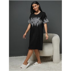 Платье домашнее "Саваж" Черный Серый