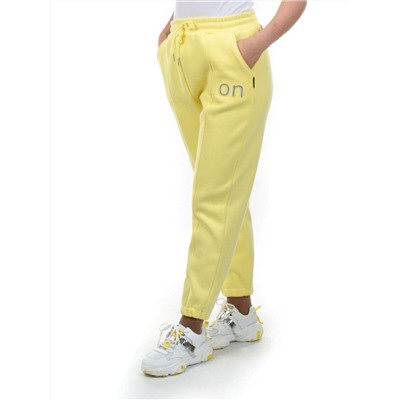 08 YELLOW Брюки спортивные женские на флисе (100% хлопок) 7986