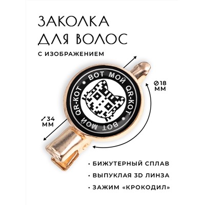 HZF-0007 Заколка Вот мой QR-кот