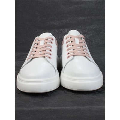05-PDXT13-2 WHITE/PINK Кроссовки женские (натуральная кожа)