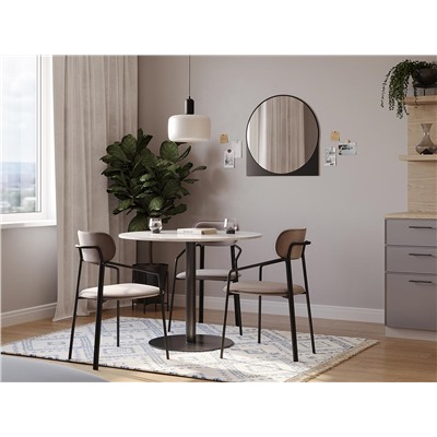 Стул Ror, Round, велюр, черный/серый