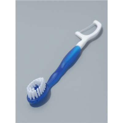 Зубная щётка, с зубной нитью, 10.5 см, набор - 2 шт., синяя