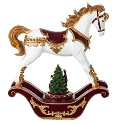 Фигурка декоративная "Лошадка-качалка", (подсвет, муз,  3хАА, н/п), L32 W11 H37 см