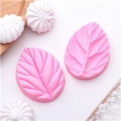 Молд кондитерский «Лист вишни», силикон, 2 части 7.5×5.5 см, МИКС