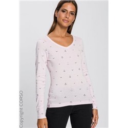 V-Shirt Lgarm Aop
