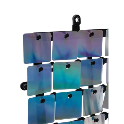 Панель с пайетками для фотозоны 30×30 см, серебристая с эффектом голографии