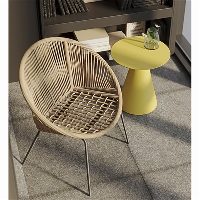 Столик кофейный Marius, Ø50 см, желтый