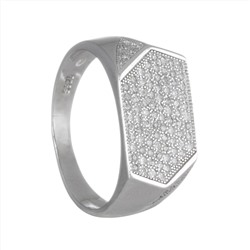 Печатка с фианитами ТФКЕ.122ФТ-