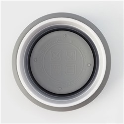 Стакан складной с крышкой Доляна «С собой», 350 мл, 8.5×14 см, серый