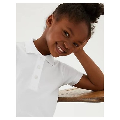 2pk Girls' Slim Fit School Polo Shirts (2-16 Yrs)