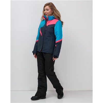 Горнолыжный костюм женский зимний синего цвета 02392S