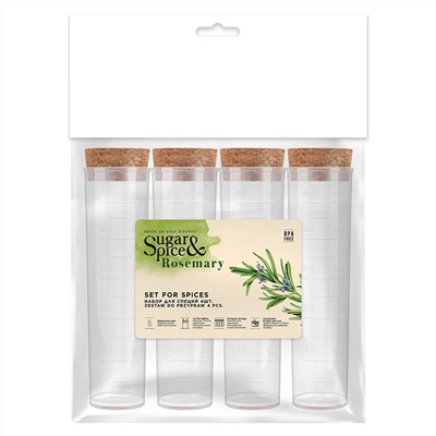 Набор для специй Sugar&Spice Rosemary 4 штуки с пробковыми крышками SE105312996