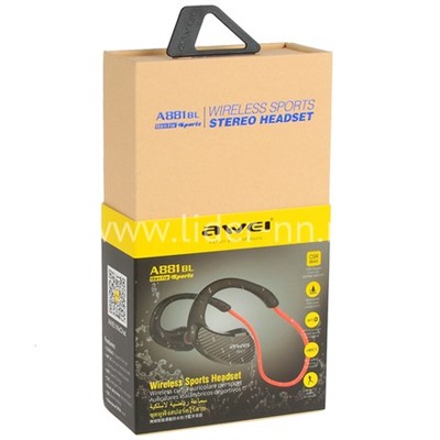 Наушники MP3/MP4 AWEI (A881BL) SPORT Bluetooth вакуумные красные