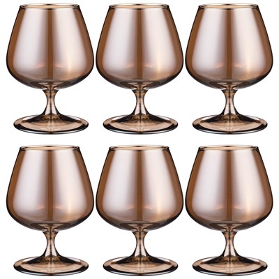 НАБОР БОКАЛОВ ДЛЯ БРЕНДИ ИЗ 6 ШТ "ГОРЬКИЙ ШОКОЛАД"  410 МЛ