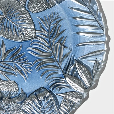 Тарелка «Арабис», d=28 см, стекло, голубая