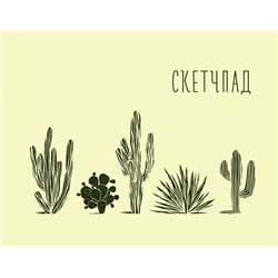 Кактусы. Скетчпад (230х180мм, офсет 160 гр., 40 страниц, евроспираль)