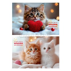 Альбом для рисования 24л. "Котята на пледе" скрепка (карт.обл,блок офс100г/м2) 2диз в сп