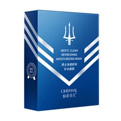 Освежающая и увлажняющая тканевая маска для мужчин CINDYNAL mens Clean Refreshing Moisturiing Mask, 25 мл *10 шт