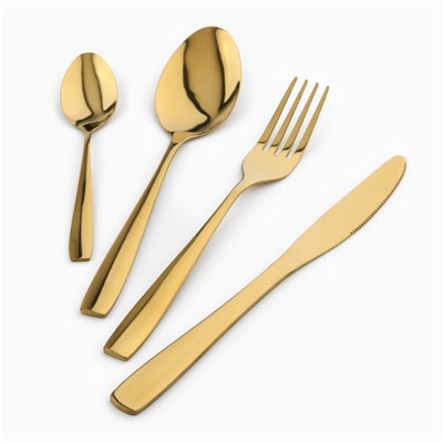 УЦЕНКА Столовые приборы из нержавеющей стали, 12 предметов, золотой