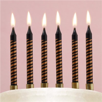 Свечи для торта «Happy birthday», 6 шт., 9 х 0,8 см