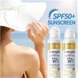 Солнцезащитный спрей для лица и тела с Коллагеном SPF50 Sadoer, 150 мл.