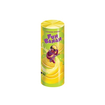 «Fun Banan», печенье-сэндвич сахарное с банановым вкусом, 220 г